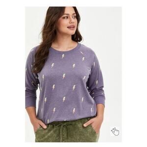 Torrid Purple Lightning Bolt Lightweight French Terry Sweatshirt Sz.4